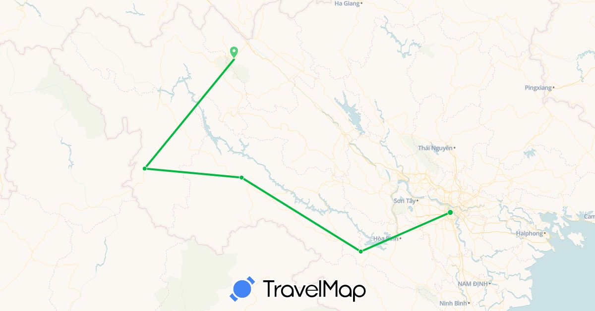 TravelMap itinerary: bus in Vietnam (Asia)